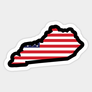 Kentucky State Shape Flag Background Sticker